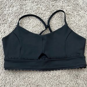Black IVL Collective scalloped detail sports bra